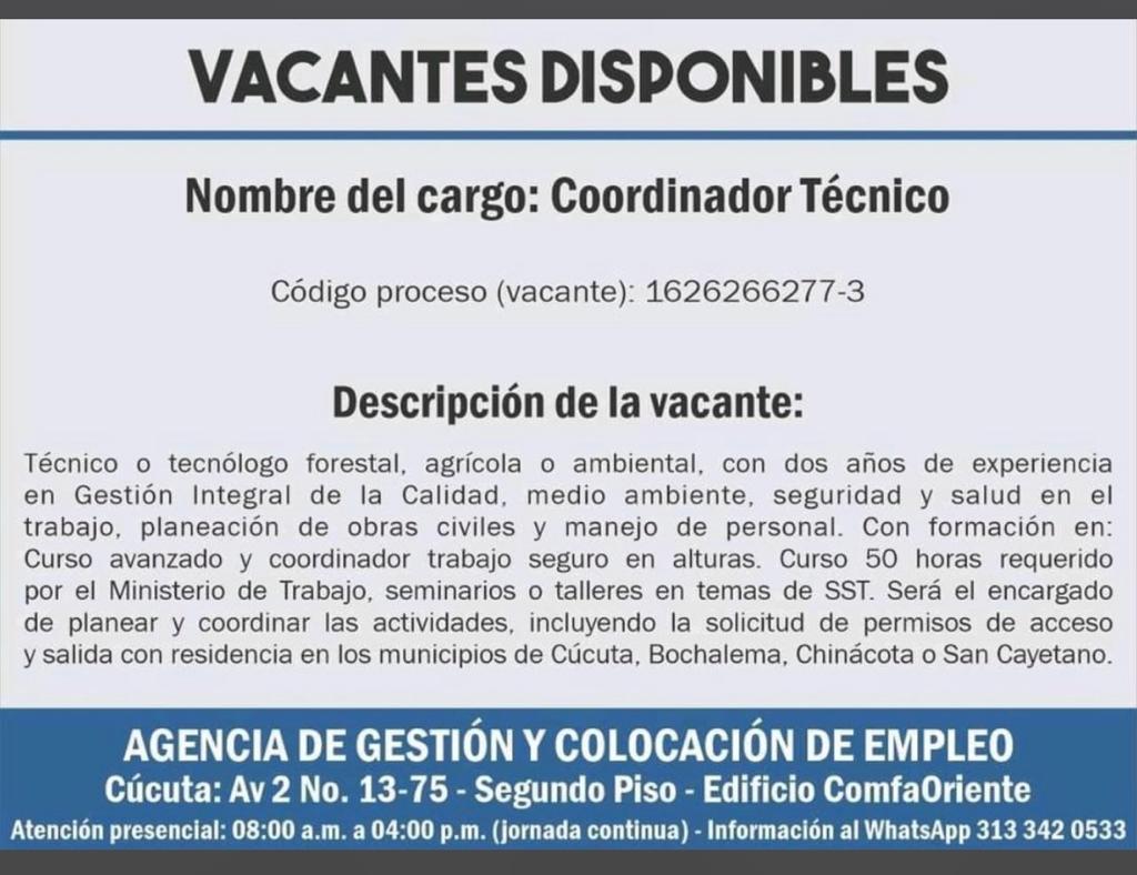 13 - Vacantes en Cúcuta