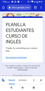 Captura incripción ingles